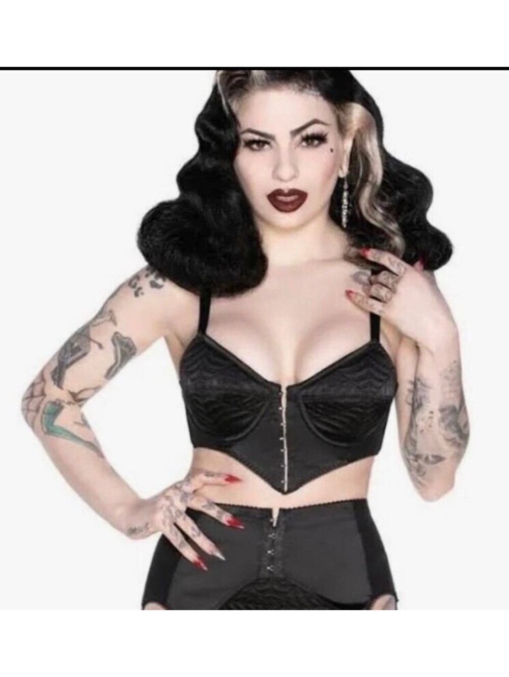Killstar Webutant Bullet Bra Spiderweb Bustier Black Women's Sz 4XL NEW